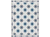 Alfombra Vinilica  Q-Carpet Procida Mattonella Blu/Beige
